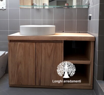 mobile in massello su misura tek sabbiato produzione mobili bagno in legni masselli su misura