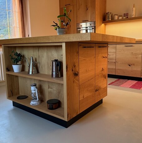 isola cucina in legno massello