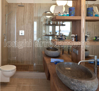 mobili bagno in legno massello doppio lavabo