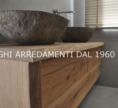 mobile bagno in legno massiccio grezzo corteccia mobile bagno in legno massiccio grezzo effetto rustico in cedro , larice o teak naturale