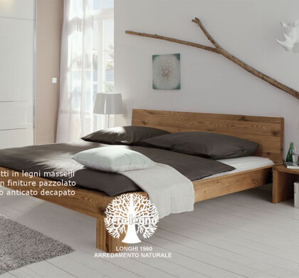 letto in legno massello su misura produzione italiana mobili in legno massello brianza
