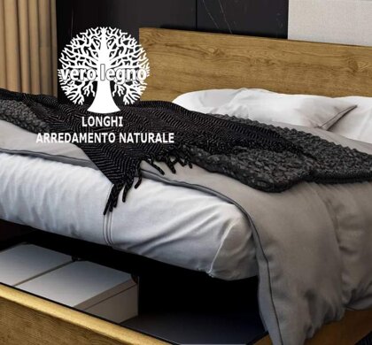 letto contenitore legno massello