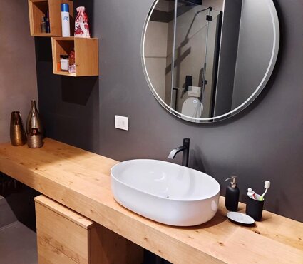 TOP BAGNO IN LEGNO NATURALE PORTA LAVABO