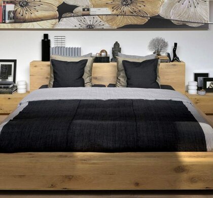 LETTO FORTI SPESSORI LETTO REALIZZATO IN LEGNI MASSELLI FINITURA A SCELTA SU MISURA