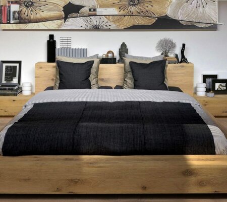 LETTO FORTI SPESSORI LETTO REALIZZATO IN LEGNI MASSELLI FINITURA A SCELTA SU MISURA