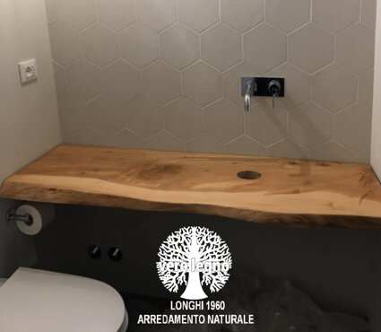 MENSOLONE DA BAGNO LEGNO TAGLIO TRONCO ALBERO