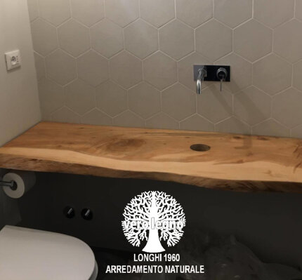 MENSOLONE DA BAGNO LEGNO TAGLIO TRONCO ALBERO