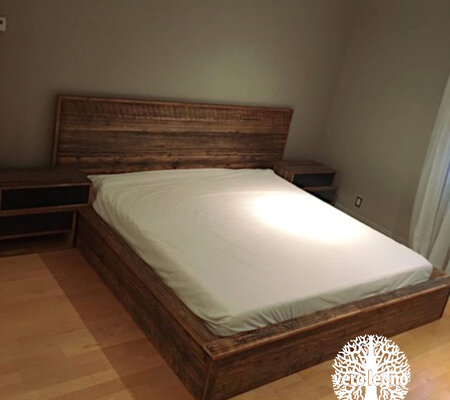 LETTO COMO IN LEGNO MASSELLO INVECCHIATO