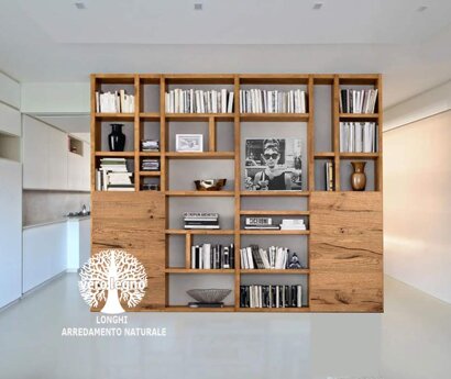 mobile soggiorno libreria in vero legno produzione librerie su misura in vero legno naturale