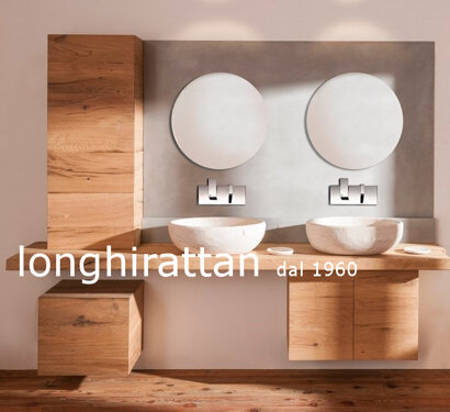 arredamento mobili bagno in vero legno naturale mobile in vero rovere naturale con trattamento anti-macchia contro acqua, aloni, sporco. lavabile