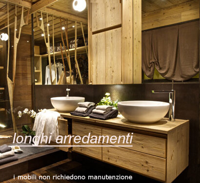 mobile bagno in legno massello spazzolato mobili bagno di produzione italiana con legno europei certificati. trattamento contro crepe