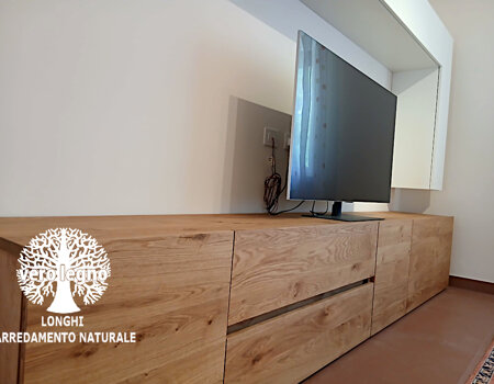 mobile tv cm 3 metri in legno massello cuneo piemonte