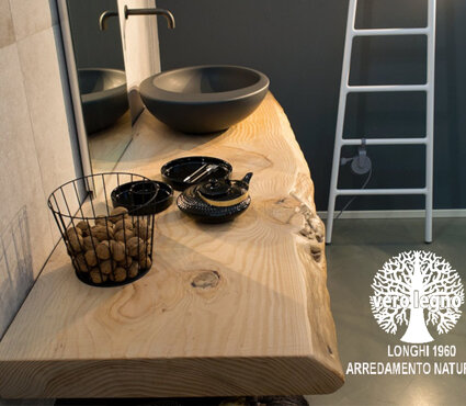 MENSOLONE BAGNO PORTA LAVABO LEGNO SU MISURA