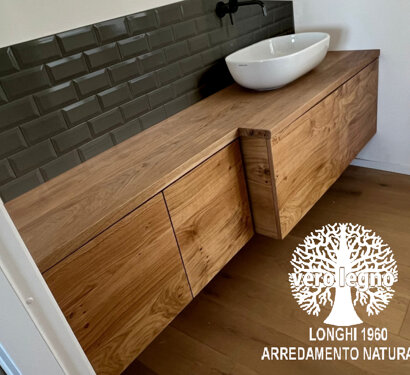 MOBILE BAGNO DOPPIA PROFONDITA' LATO PORTA MOBILI SU MISURA IN LEGNO ECOLOGICI PRODUZIONE ITALIANA