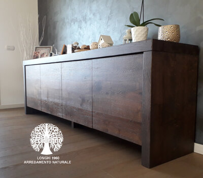 credenza con struttura in legno spessore 8 cm