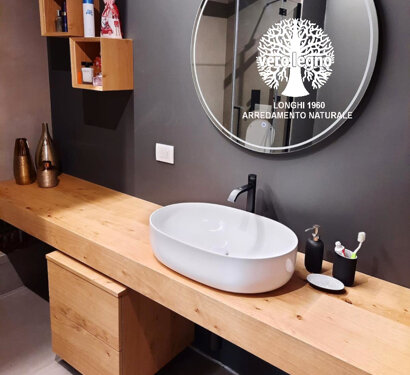 mensolone bagno porta lavabo in rovere naturale