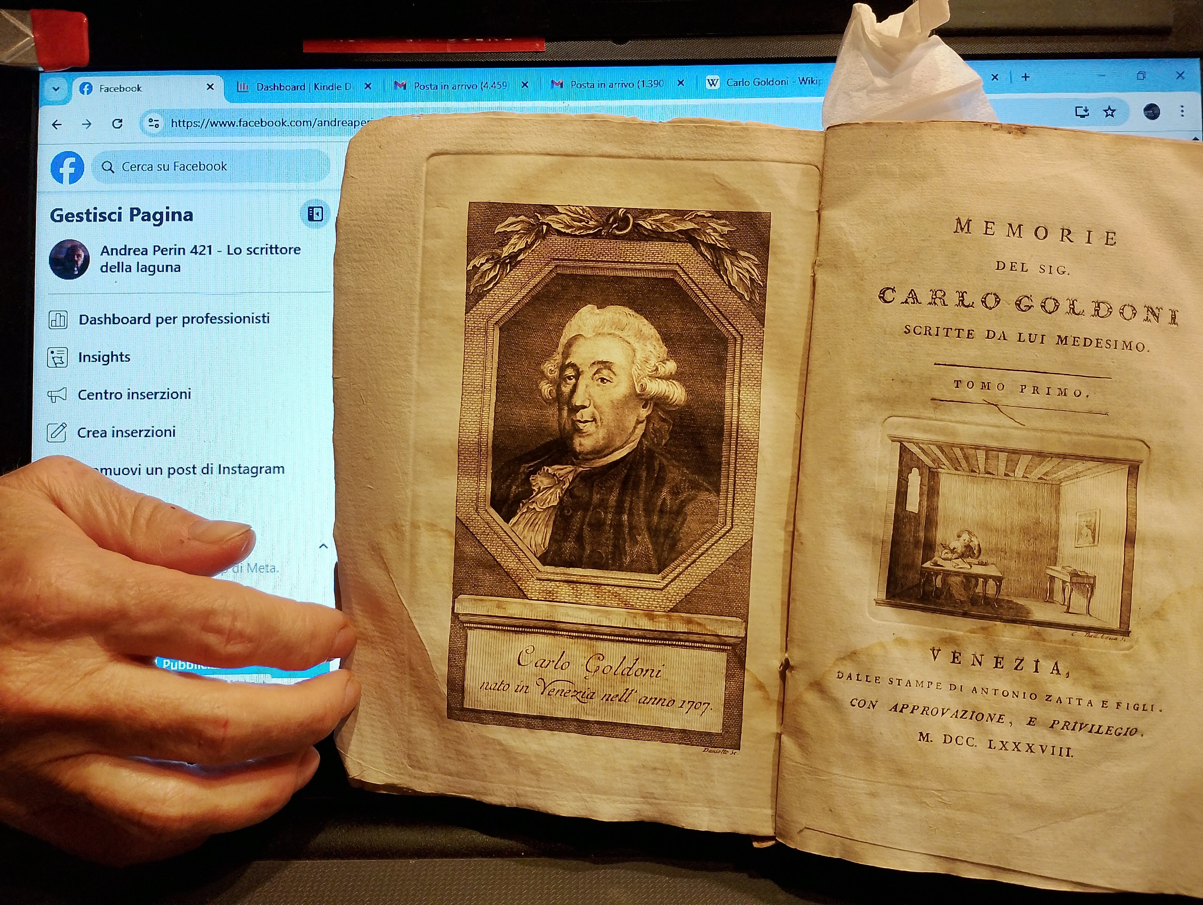 Oggi, 5 novembre 1771, un cenno storico allo scrittore veneziano Carlo Goldoni