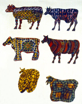 METAMORFOSI III a 1987 62x75cm tecnica mista su carta