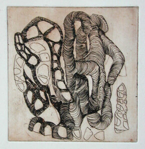 Metafora della mano VI acquaforte, acquatinta 10x10cm 1987