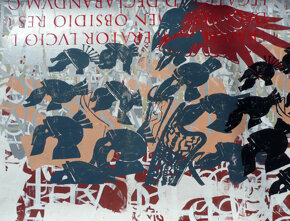 PICTA_16 Fregio 2018100 x 75 cmpittura serigrafica in 16 colori su carta Fabriano UNICUM(pezzo unico)