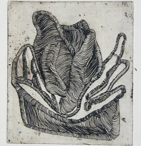 La mano come metafora III acquaforte, acquatinta 10x10cm 1987