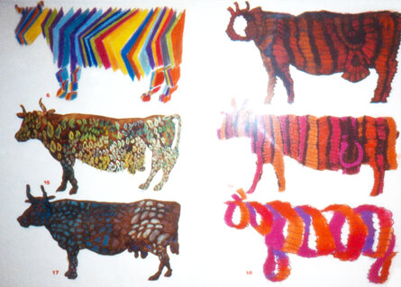METAMORFOSI - Mucche 7 1988 100x70cm tecnica mista su carta (Collezione privata)