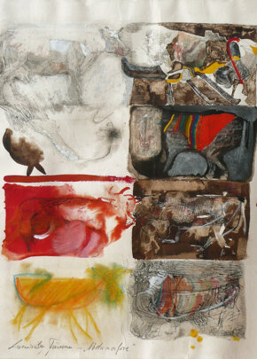 METAMORFOSI 1987 50x70cm tecnica mista su carta (Collezione privata)