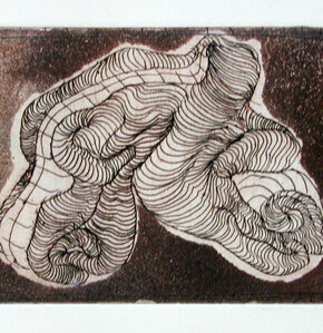 Metafora della mano Bicicletta acquaforte, acquatinta 10x10cm 1987