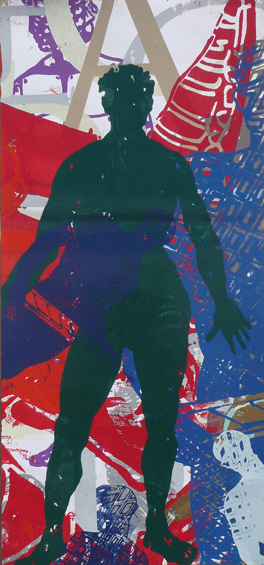 2018 cm 20 x 43 pittura serigrafica in 10 colori su carta UNICUM