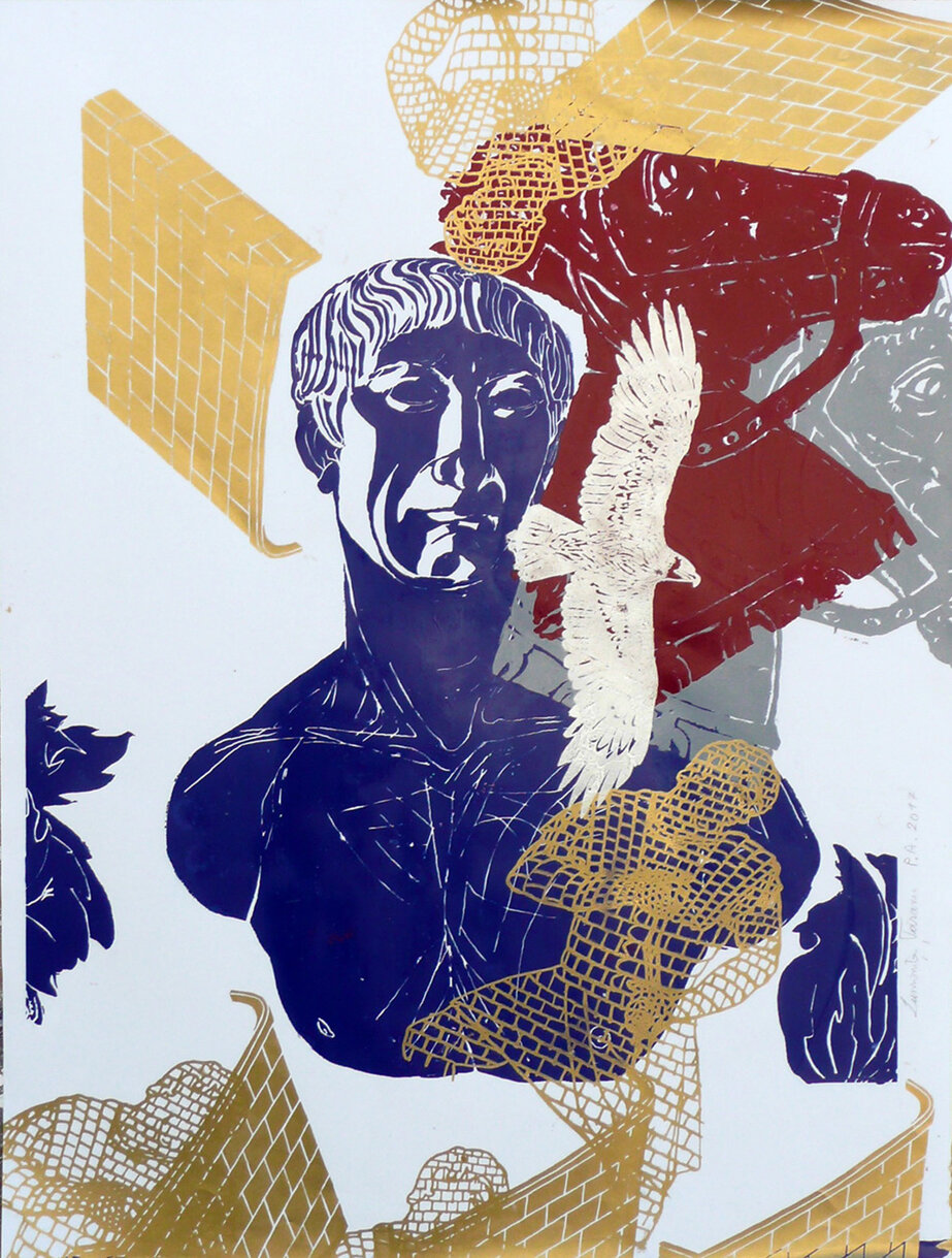 2017 pittura serigrafica in 6 colori su carta Fabriano UNICUM (Collezione privata)