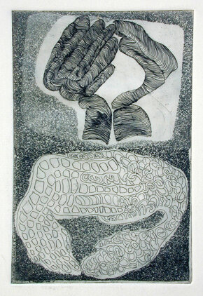 Metafora della mano. Preghiera acquaforte, acquatinta 13x19cm 1987