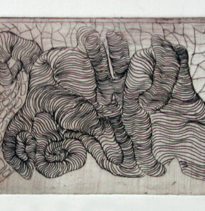 Metafora della mano Cancello acquaforte, acquatinta 10x8cm 1987