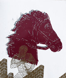 PICTA 25 2018 cm 50,5 x 54 pittura serigrafica in 5 colori su carta Fabriano UNICUM