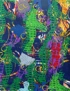 PICTA C 2016 cm 58,5 x 70,5 pittura serigrafica in 10 colori su carta Fabriano UNICUM