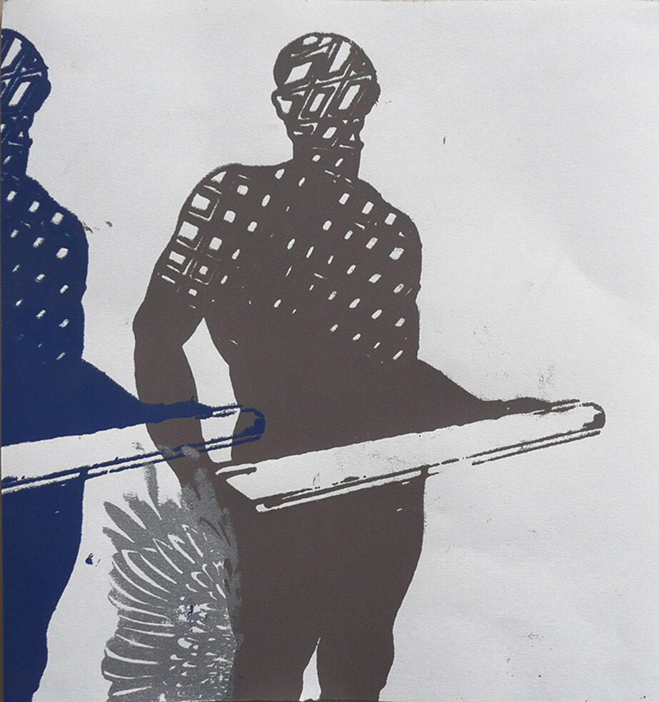 2018 cm 29,5 x 28 pittura serigrafica in 3 colori su carta Fabriano UNICUM