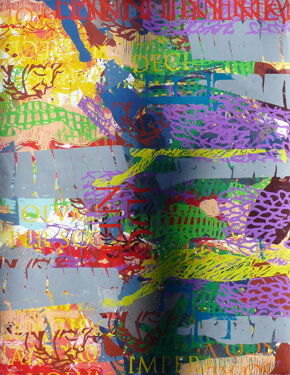 PICTA 7 2016 cm 65 x 85 cm pittura serigrafica in 20 colori su carta Fabriano UNICUM (Collezione privata)