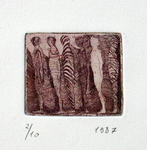 acquaforte, acquatinta 5x4cm 1987