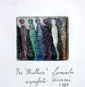 acquaforte, acquatinta 5x4cm 1987