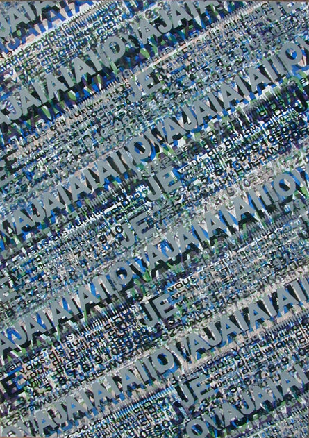 OVAJAIAIA..6 76x106cm legno e pittura serigrafica su carta in 12 colori