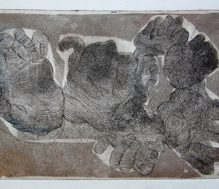 Matafora della mano D acquaforte, acquatinta 30x21cm 1987