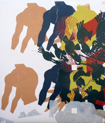 PICTA_a Itineraria 201990 x 104 cmpittura serigrafica in 8 colori su carta Fabriano UNICUM pezzo unico