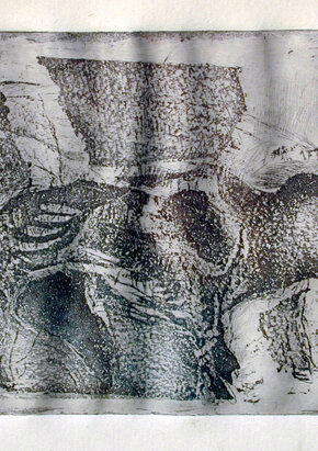 Uomo e Animael III 11x13cm acquaforte, acquatinta 1987