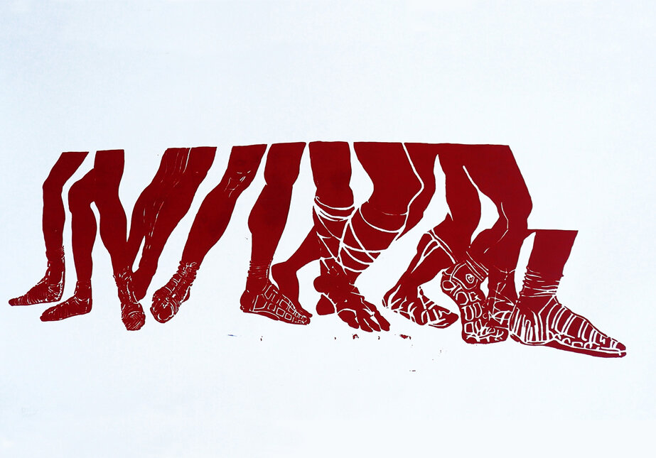 2017 cm 110 x 70 pittura serigrafica su carta UNICUM