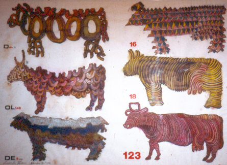METAMORFOSI - Mucche 2 1988 100x70cm tecnica mista su carta (Collezione privata)
