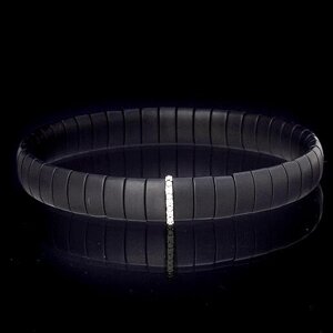 BCMNB1DB - Black Ceramic Bracelet With 1 Insert