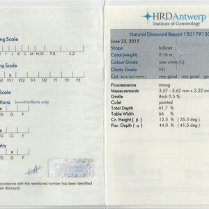 BRILLIANT CUT DIAMOND CERTIFICATE