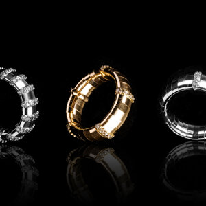 ANM5DBW Monaco Ring with 5 inserts Brown Diamonds