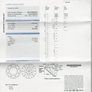BRILLIANT CUT DIAMOND CERTIFICATE