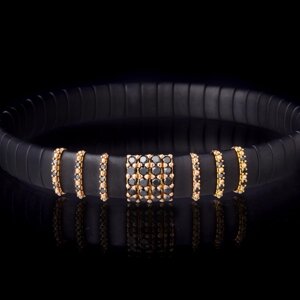 BCNMR1B6DN - Black Matt Ceramic Bracelet Wit 1 Big