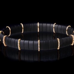 BCNMR12DBRW- Black Matt Ceramic Bracelet With 12